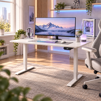 Elevate Yükseklik Ayarlı Oyuncu Masası Beyaz