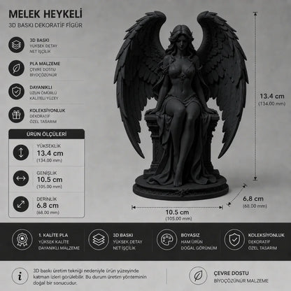 Melek Heykeli 3D Baskı Dekoratif Koleksiyon Figürü