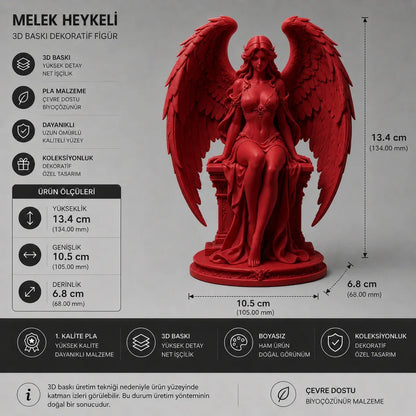 Melek Heykeli 3D Baskı Dekoratif Koleksiyon Figürü