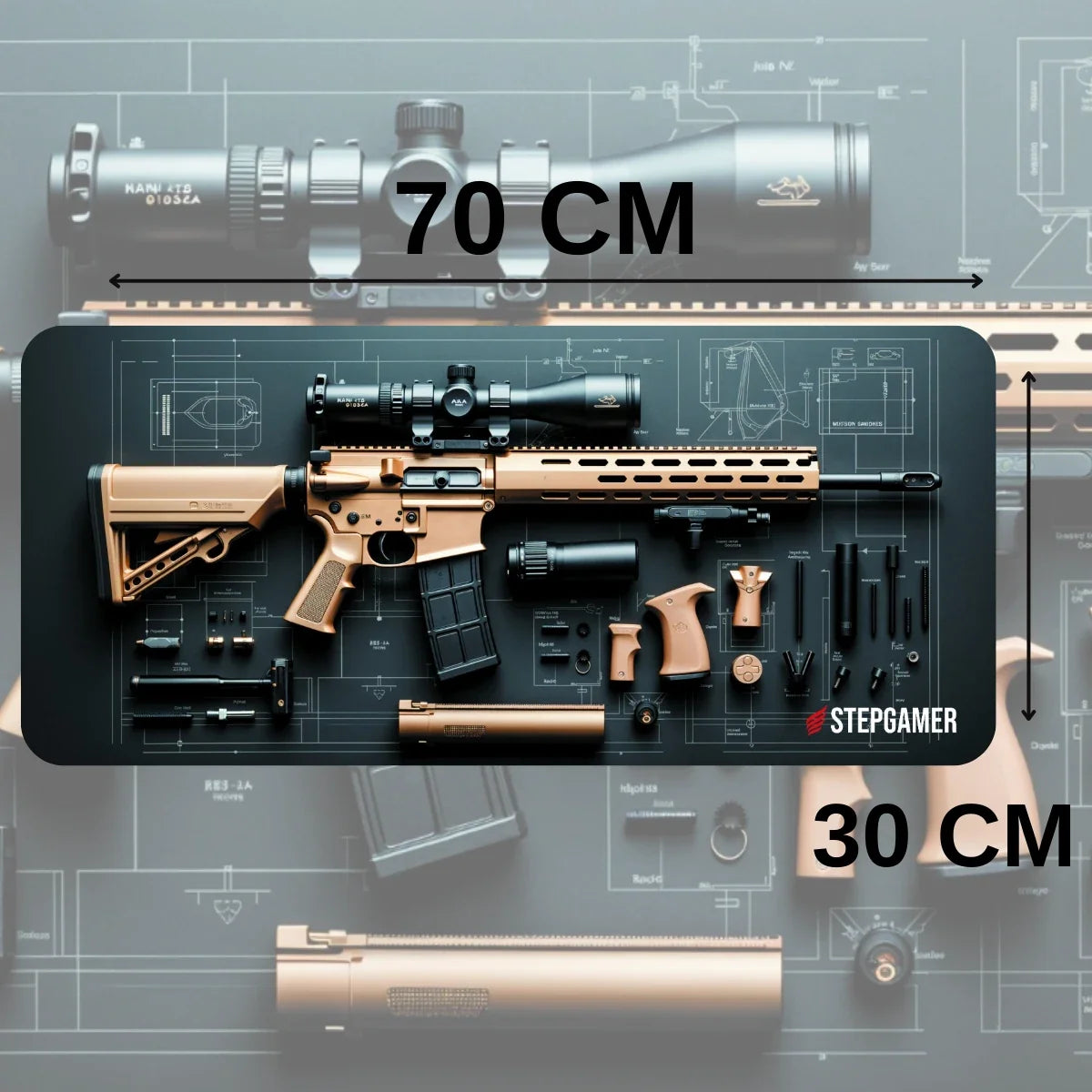 3D Sniper XL Mouse Pad 70x30 cm Gaming
